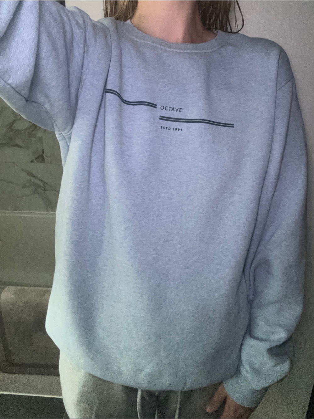 Light Gray Crewneck Sweater for Women